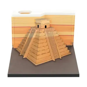 DIY 창조적 인 종이 공예 메모 종이 아트 빌딩 블록 3D 스티커 메모 패드 잉카 아즈텍 및 마야 유적 포스트 노트