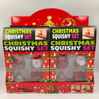 JY Christmas Squishy Stress Relief 4-Piece TPR Fidget Set for 3+ Holiday Gift