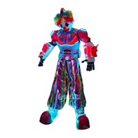 Costume de robot clown LED sur échasses pour hommes adultes - Tenue de scène en Spandex/Nylon pour soirées Rave, boîtes de nuit et danse