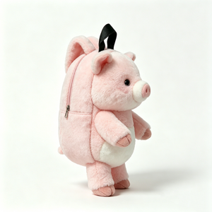 Bolso de peluche con forma de cerdo gordo, Mochila de peluche de cerdo, Mochila de peluche con forma de animal, Mochila escolar con temática de cerdo - Product Image 5