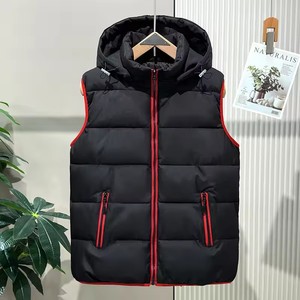 Tùy Chỉnh Dây Kéo Đóng Cửa Áo Thiết Kế Hoa Vải Bông Áo Khoác Mùa Đông Cho Nam Giới Bong Bóng Độn Ngoài Trời Vest Trang Phục Chính Thức Thoáng Khí - Product Image 4