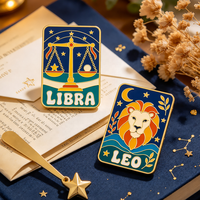 Promotion : Pin's en émail motif constellation, en métal carré, style dessin animé mignon, pour la vente en gros, cadeau, badge décoratif, pin's de revers personnalisés, thème zodiaque