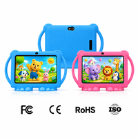 Tablet Edukasi Anak Layar IPS 7-inci Android 12 MTK Quad Core Baterai 3000mAh Kamera Ganda Tipe-C Tahan Banting