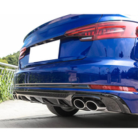 Kit carrosserie sport et version normale avec diffuseur de pare-chocs arrière et sorties d'échappement pour Audi A4 S4 B9 vers RS4 2017-2019