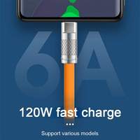 Kabel Data Pengisian Daya Super Cepat 120W 6A Logam Paduan Seng Silikon Cair Micro USB untuk iPhone IOS Pengisi Daya Tipe-C untuk Printer