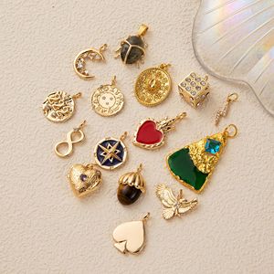 Européen Américain 18K Couleur Préservation En Acier Inoxydable DIY Croix Collier Accessoires Lune Animal Série Bouddhisme Papillon - Product Image 1