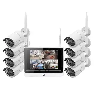 3MP 5MP 12 Lcd 네트워크 비디오 레코더 감시 스마트 무선 Nvr 키트 H 265 Wifi 카메라 키트 8 채널 Cctv 카메라 세트 시스템