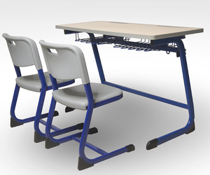 Conjunto <span class=keywords><strong>de</strong></span> Escritorio y Silla Doble <span class=keywords><strong>de</strong></span> Madera Moderna y Cómoda <span class=keywords><strong>de</strong></span> 120x50cm para Estudiantes, para Uso en el Aula - Product Image 2