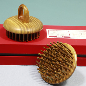 Peine de sándalo para masaje del cuero cabelludo, cepillo de madera de 81 dientes para el cuidado de los meridianos de la cabeza - Product Image 3
