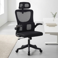 Chaise de bureau ergonomique moderne en maille pour la maison - Montage rapide, design extensible, accoudoirs relevables, appuie-tête réglable 2D