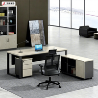Escritorio Ejecutivo JIUSHUN Personalizado de Lujo para Oficina, Estación de Trabajo para Personal, Mesa para Computadora con Gabinete de Madera
