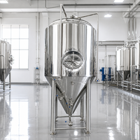 Cuve de Fermentation de Bière à Double Enveloppe Tonsen 4000L, Fermenteur sous Pression 40HL avec Trappe et Pompe pour Système de Brassage Artisanal