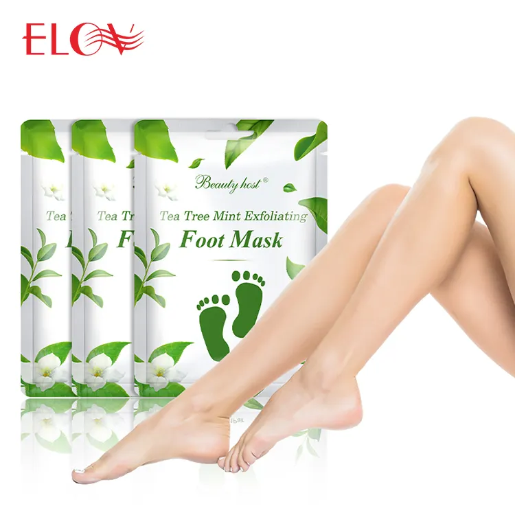 Beauty Host Tea Tree Mint Exfoliating Foot Mask for Feet Mask Remove Dead Skin Heels Foot Peeling Feet Peel Mask