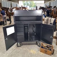 Boîte à équipement équestre en acier personnalisée de haute qualité, coffre à équipement portable, armoire de stable