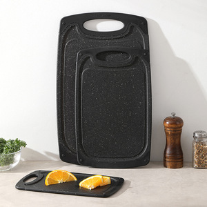 Ensemble de planches à découper en plastique à motif marbré, 3 pièces, antidérapantes, épaisses, rectangulaires, pour la cuisine domestique - Product Image 2