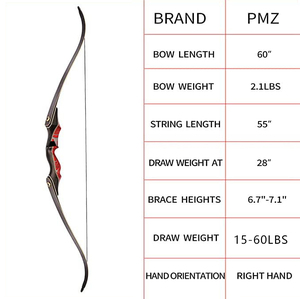 Ensemble <span class=keywords><strong>d</strong></span>'<span class=keywords><strong>arc</strong></span> recurve américain PMZ pour le tir sportif, <span class=keywords><strong>arc</strong></span> de chasse <span class=keywords><strong>d</strong></span>émontable et flèches - Product Image 4