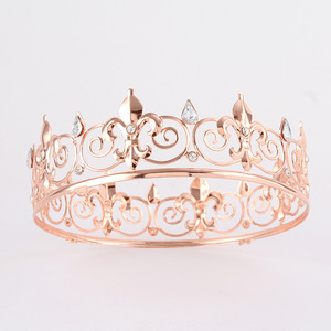 <span class=keywords><strong>Couronne</strong></span> royale pour homme, accessoire <span class=keywords><strong>de</strong></span> cheveux pour anniversaire adulte, décoration <span class=keywords><strong>de</strong></span> scène, <span class=keywords><strong>couronne</strong></span> ronde complète - Product Image 4