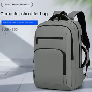 Men's Waterproof Oxford Laptop <b>Backpack</b> with Double Shoulder Strap Polyester Lining Business and <b>Student</b> Style Zipper Closure - Product Image 2