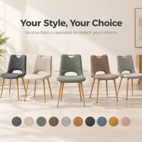 Chaise rembourrée à dossier en forme de cuillère, avec dossier incurvé et pieds effilés, pour salle à manger, maison, hôtel, restaurant