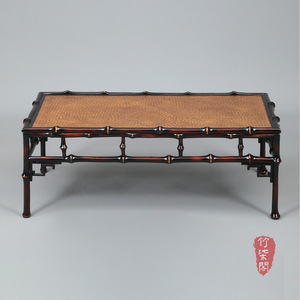 <b>Bamboo</b> Tatami Tea <b>Table</b> Rattan Top Lacquered Asian Style Coffee <b>Table</b> Low <b>Table</b> For Living Room Or Balcony - Product Image 5