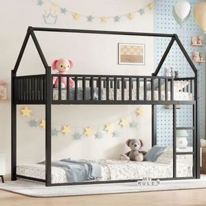 Full Size <span class=keywords><strong>letto</strong></span> da pavimento con recinzione in metallo <span class=keywords><strong>Montessori</strong></span> telaio da <span class=keywords><strong>letto</strong></span> per ragazze ragazzi ragazzi adorabili bambini - Product Image 2