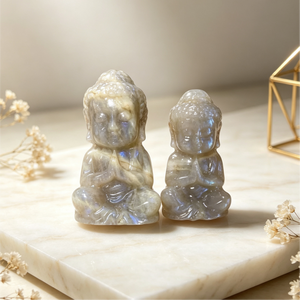 Statue <span class=keywords><strong>de</strong></span> Bouddha en cristal sculptée à <span class=keywords><strong>la</strong></span> main, <span class=keywords><strong>Pierre</strong></span> <span class=keywords><strong>de</strong></span> <span class=keywords><strong>lune</strong></span> bleue, Artisanat <span class=keywords><strong>de</strong></span> méditation pour <span class=keywords><strong>la</strong></span> décoration intérieure - Grande Vente - Product Image 4