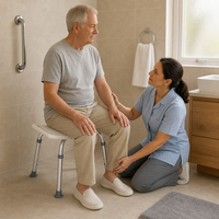 Tabouret de douche réglable en hauteur, chaise de bain en aluminium, siège antidérapant, embouts en caoutchouc, sécurité pour personnes handicapées et personnes âgées dans la salle de bain