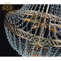 Nouveau Lustre de Plafond Rideau de Perles de Cristal en Fer Métallique Placage pour Décoration de Mariage, Scène d'Événement