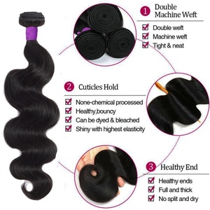 FH Venta al por Mayor de Cabello Virgen Malayo con Cutícula Alineada para Mujer, Extensiones de Cabello Humano Natural 100% con Ondas Corporales 12A - Product Image 2