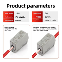 Connecteur de bornier électrique rapide 1 broche 250V 24A 4KV pour câble de lampe LED et bande lumineuse, vente en gros d'usine