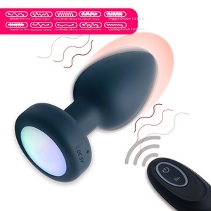 Vibrateur anal en silicone pour femmes avec application et télécommande, 100% étanche, LED arc-en-ciel, 3 vitesses, 10 modes - Product Image 1
