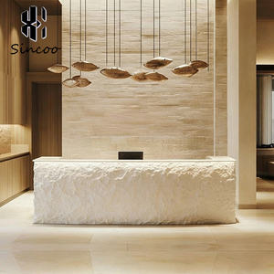 Mostrador de Recepción Curvo de Fibra de Vidrio Personalizado, Moderno, para Spa, Salón de Uñas, Muebles de Salón de Belleza - Product Image 2