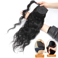 Extensions de cheveux en queue de cheval à clipser, vente chaude, lisses, alignées sur la cuticule, cheveux humains naturels, queue de cheval à cordon