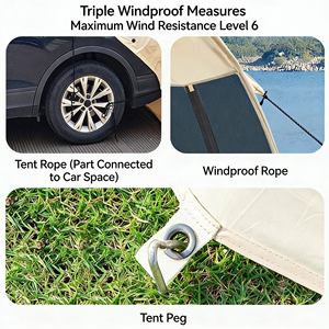 Tente de <span class=keywords><strong>camping</strong></span> imperméable pour hayon de voiture avec grande auvent et parois latérales pour créer une zone de vie extérieure spacieuse - Product Image 5