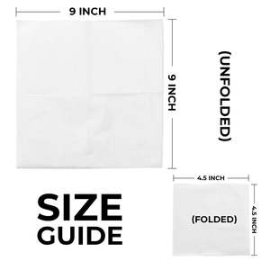 กระดาษเช็ดเครื่องดื่มแบบ 1 ชั้น ขนาด 9 x 9 นิ้ว พับ 1/4 ส่วน สีขาว [4,000 ชิ้น] - Product Image 4