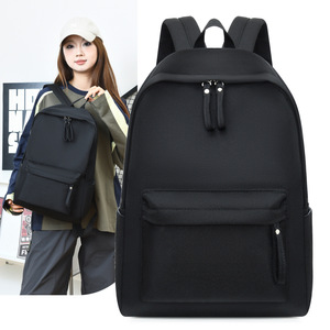 Laptop <b>Backpack</b> Black Solid Color Lightweight <b>Large</b> Capacity Unisex Business Travel <b>Backpack</b> With Computer Interlayer - Product Image 2