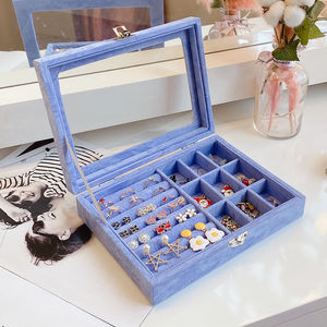 Jewelry box storage, large capacity, for bracelets, necklaces, earrings, studs, and hoops; portable, small, and exquisite - Product Image 2