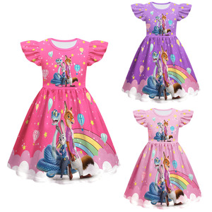 Nuovo Camicione con Maniche a Sbuffo per Bambine Linda Cross Border, Abito in Seta di Latte Crazy Animal City 2 - Product Image 3