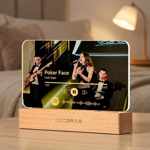 Trofeo Musical de Acrílico Grabado Personalizado con <span class=keywords><strong>Foto</strong></span> - Regalo Ecológico para Aniversarios y Parejas - Product Image 1