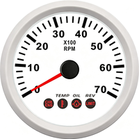 ISURE MARINE Tachometer ECP Suzuki Model Pointer 7000 RPM dengan Lampu Alarm, Dapat Disesuaikan, untuk Mobil dan Kapal yang Dimodifikasi