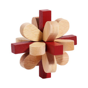 Casse-tête en bloc de bois promotionnel éducatif de poche 3D Puzzle jeu en bois Casse-tête perplexe imbriqué - Product Image 4