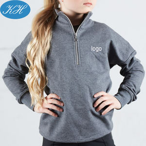 Felpa da equitazione per bambini con collo alto alla moda di Design OEM con felpa equestre con mezza zip - Product Image 1