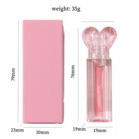Huile à lèvres en marque privée, emballage en forme de cœur, vente en gros, tubes de gloss à lèvres personnalisés, gloss à lèvres rose, huile à lèvres brillante à haute pigmentation