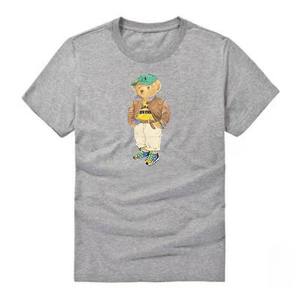 T-shirt décontracté en coton pour <span class=keywords><strong>femme</strong></span> <span class=keywords><strong>Lauren</strong></span>, col rond, manches courtes, motif ours, tricot respirant pour l'été - Product Image 2