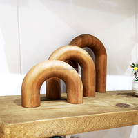 Shangrun en bois 3 pièces sculpté arc en bois étagère objets décoratifs Table basse arc en bois décor pour salon décor