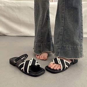 French fairy Style Flat Sandals Women Summer Fashion Dress Matching Temperament 2026 New Trendy Versatile Roman <b>slippers</b> - Product Image 4
