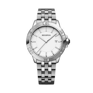 Custom Logo Stainless Steel Leather Strap Fashion <b>Quartz</b> Wristwatch for <b>Men</b> 40mm Trendy 10ATM Waterproof - Product Image 3