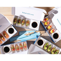 Boîte d'emballage écologique pour sushis, gâteaux, donuts, biscuits, brownies, pâtisseries, boîtes en papier avec inserts