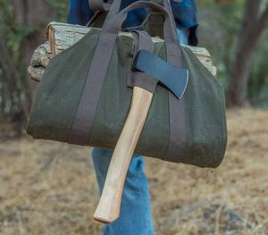 Free Sample waxed nylon <b>log</b> carrier tote bag Indoor <b>Fireplace</b> Firewood Totes <b>Log</b> <b>Holders</b> - Product Image 3