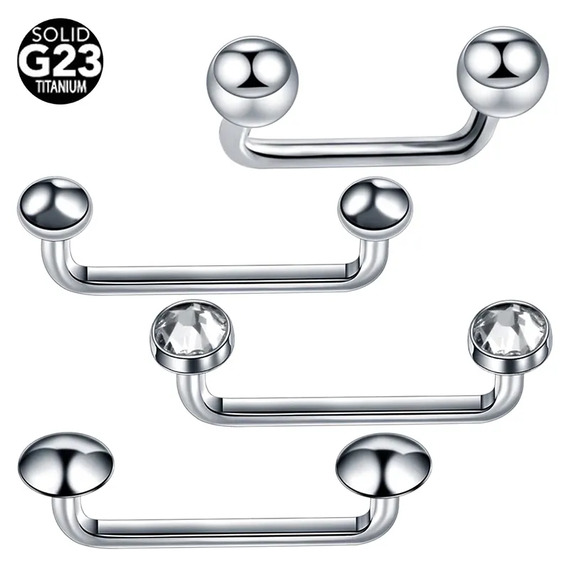 Aangepaste G23 Titanium Barbell Piercings Cz Kristal Micro Dermal Anchor Piercing Oppervlak Intern Unisex Body Jewelry